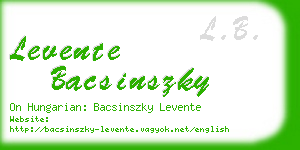 levente bacsinszky business card